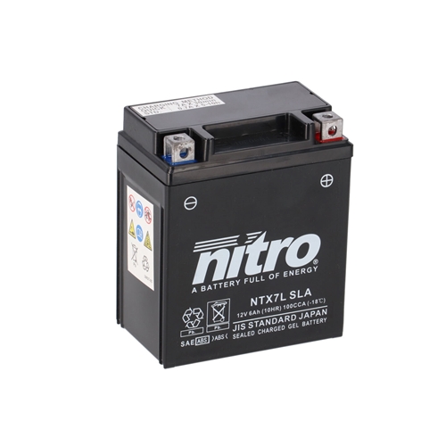 NITRO Gesloten batterij onderhoudsvrij, Batterijen moto & scooter, NTX7L-SLA